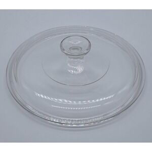 Pyrex G1C A CorningWare 2.5 Qt Clear Glass Ribbed Replacement Lid Only Vintage